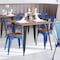 Flash Furniture Blue Metal Stack Chair with Teak Poly Resin Seat CH-31230-BL-PL1T-GG - alternate 1